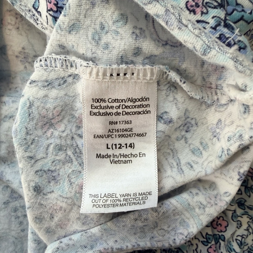 Aria Collection Blue Paisley Short Sleeve 100% Cotton House dress L - Picture 8 of 9
